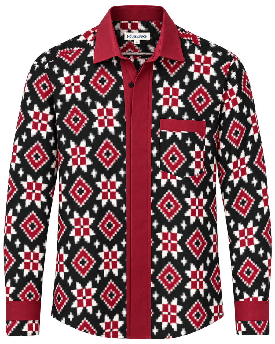 Maroon Black White