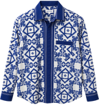 Blue on White