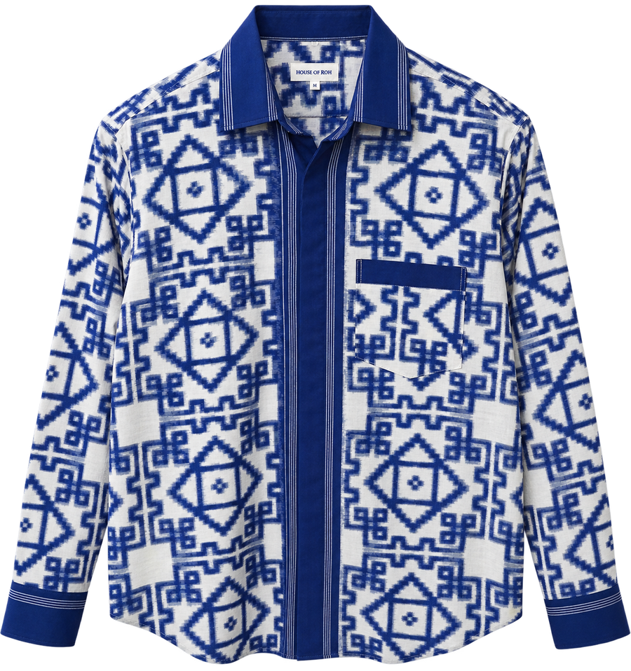 Blue on White