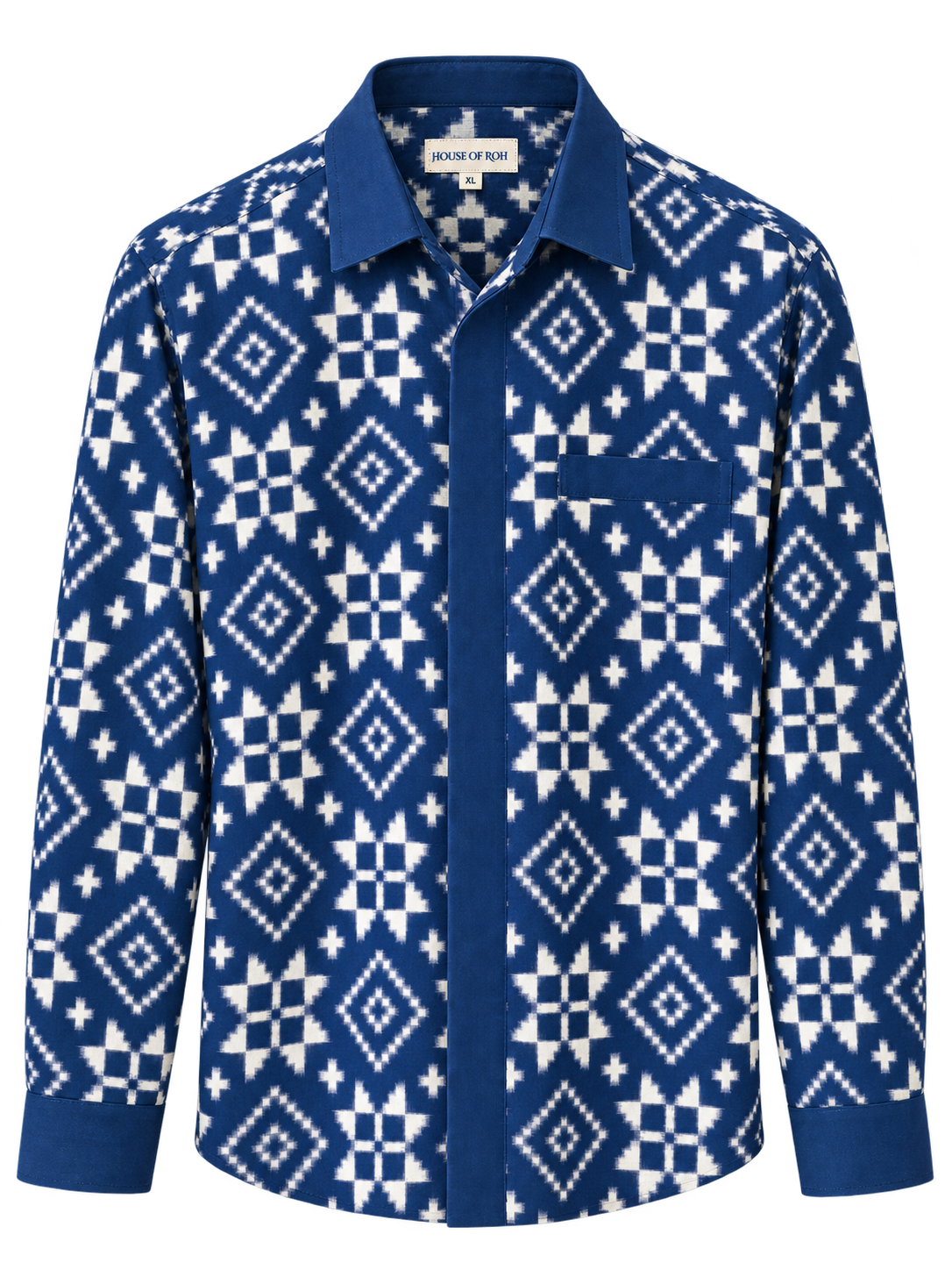 Blue on White