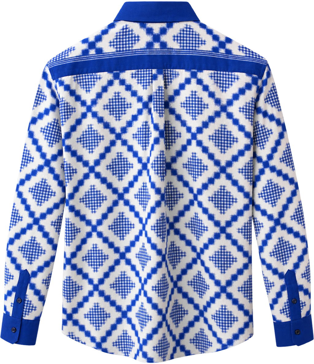 Blue on White