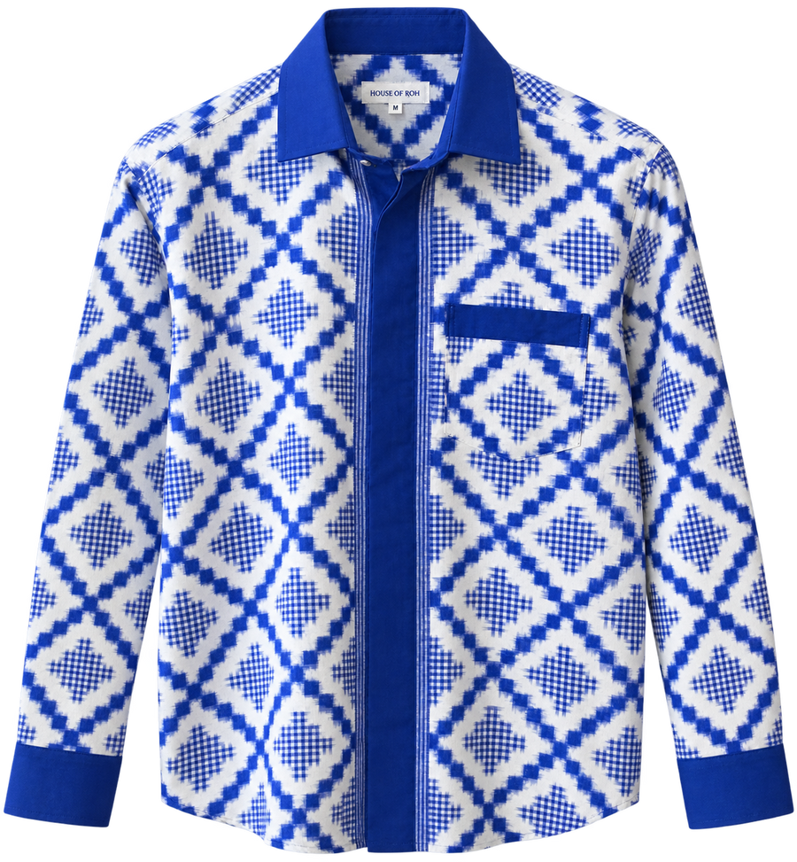 Blue on White